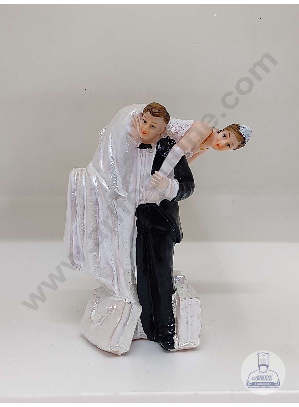 CAKE DECOR™ 1 Pcs Wedding Couple Cermaic Figure Cake Topper Decorations (SBCT-24410A-J)