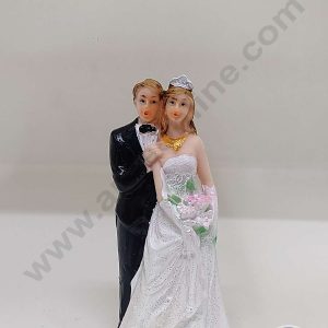 CAKE DECORβ’ 1 Pcs Wedding Couple Cermaic Figure Cake Topper Decorations (SBCT-24461-R)