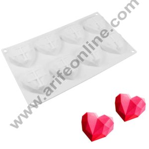 CAKE DECORβ’ Diamond Heart Silicone Moulds | Entremet Moulds for Cakes, Mousse, Dessert, Pastry, Soap & PiΓ±ata Muffins