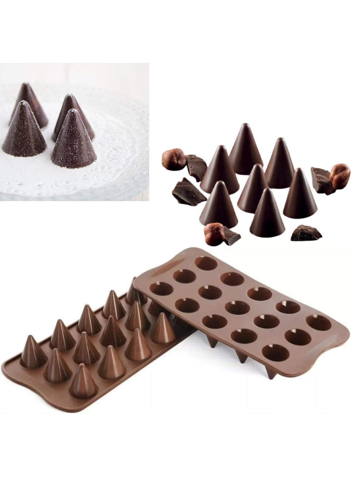 CAKE DECOR™ 15-Cavity Cone Shape Silicone Chocolate Mould - D0750
