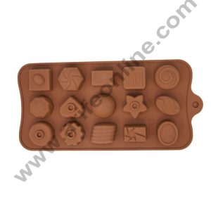 Cake Decor 15 Cavity Mix Round Heart Star Half Round Chocolate Silicone Chocolate Mould
