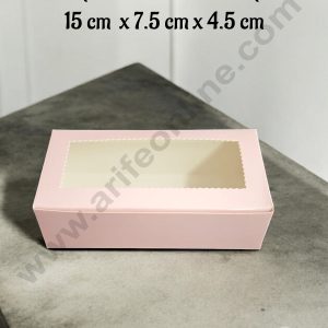 CAKE DECORβ’ 2 Cavity Brownie Box With Clear Window Without Cavity - Baby Pink - ( 10 Pcs Pack)