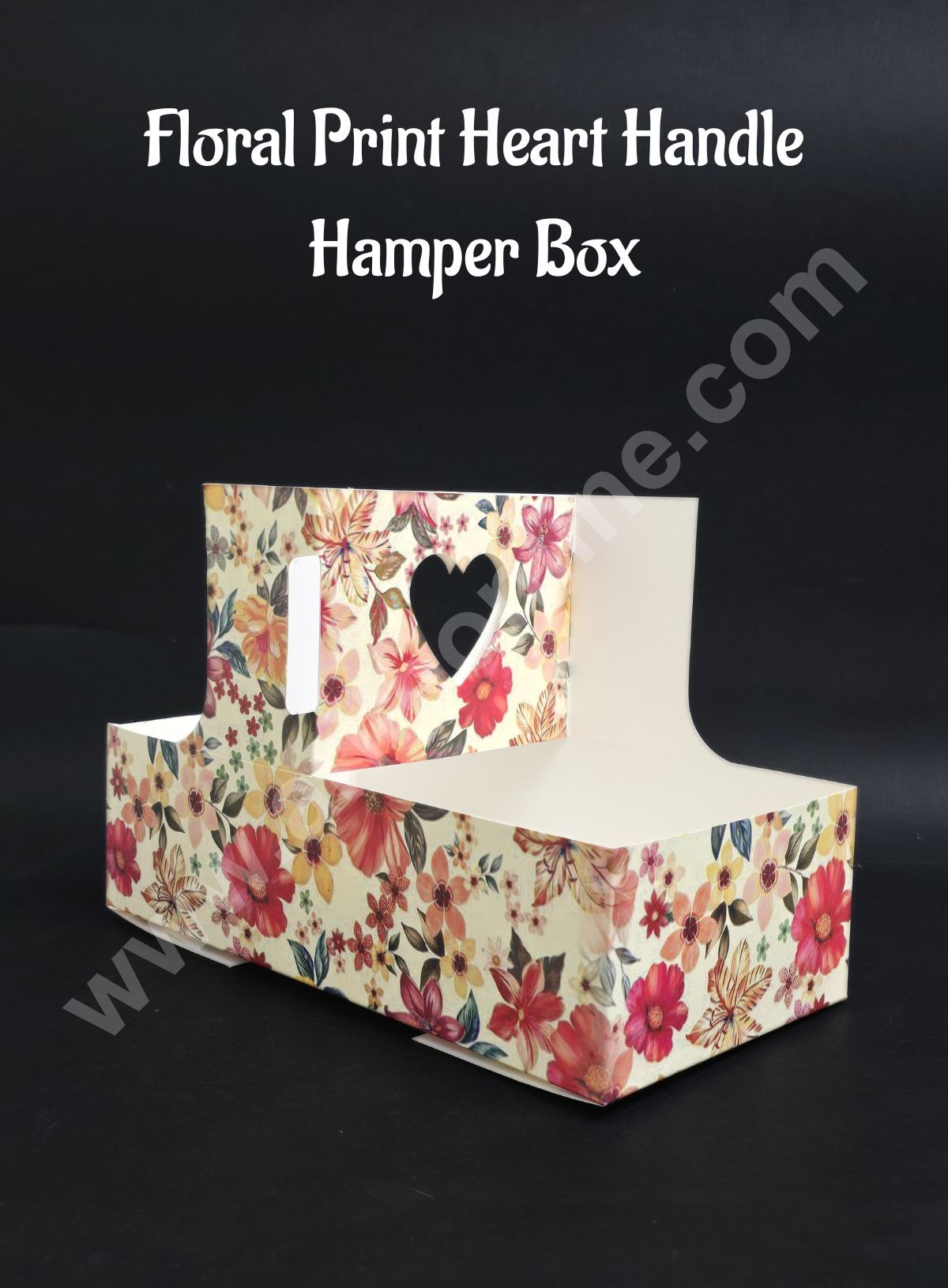Heart Handle Hamper Box (Floral) | Gift Box | Gift Box With Heart Handle (1 Pcs Pack) CAKE DECORβ’
