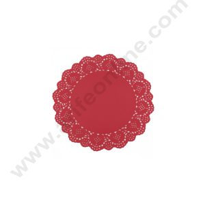 CAKE DECOR™ 4.5 inch Paper Doilies | Round Placemats | Decorative Accessories | Disposable Paper Mats - Red (100 pcs Pack)