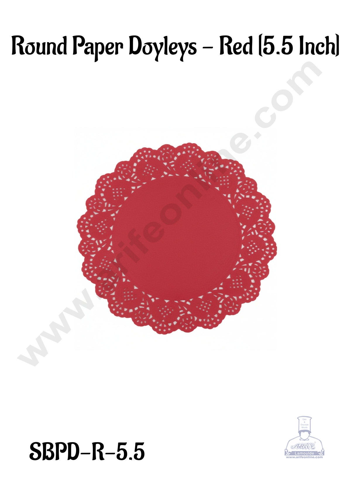CAKE DECOR™ 5.5 inch Paper Doilies | Round Placemats | Decorative Accessories | Disposable Paper Mats - Red (100 pcs Pack)