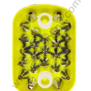 Cake Decor 25 Nozzle + 2 Coupler Box Piping Nozzles Pastry Tips Cupcake Cake Decorating