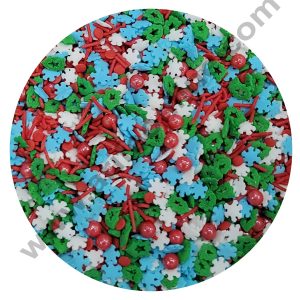 CAKE DECOR™ Sugar Candy  - Sky Blue White Green Red Mashup Sprinkles and Candy