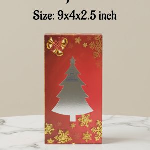Christmas Big Plum Box - Red | Size: 9x4x2.5 inch | 10 Piece Pack - CAKE DECOR™