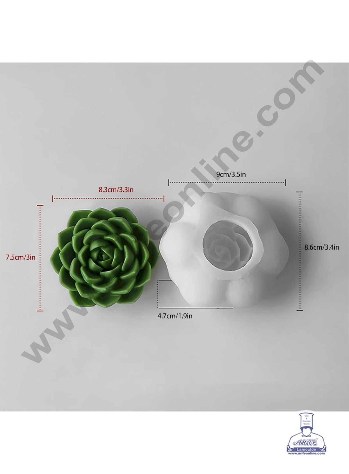 3D Silicon 1 Cavity Big Cactus Flower Design Shape Silicon Candle Mould, Silicon Soap Mould (SBSP-DYF7449) - CAKE DECORβ’