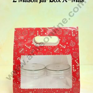 Cake Decor 2 Mason Jar Paper Carry Bags Christmas Theme Red - Medium (10 Pcs)