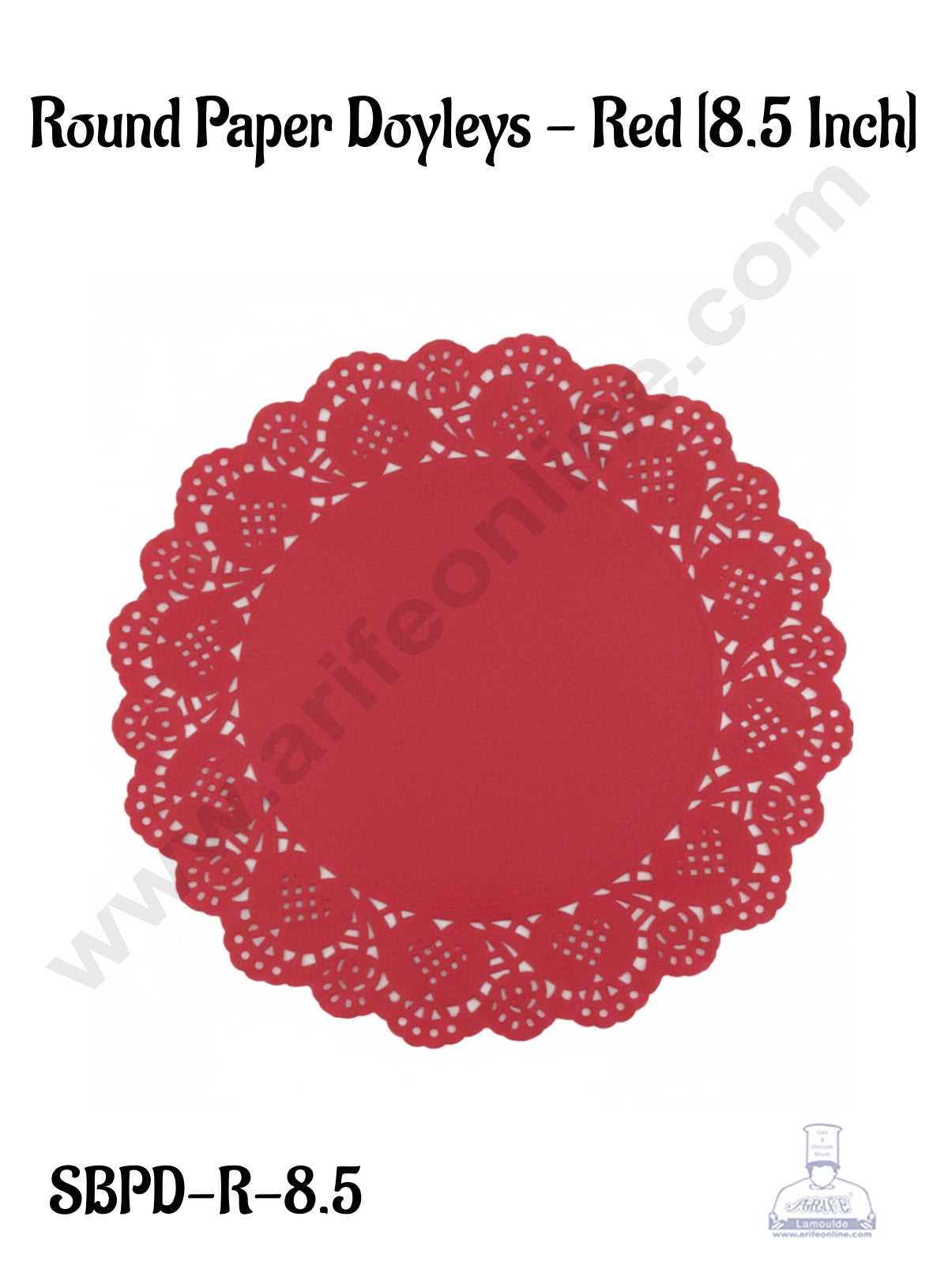 CAKE DECOR™ 8.5 inch Paper Doilies | Round Placemats | Decorative Accessories | Disposable Paper Mats - Red (100 pcs Pack)