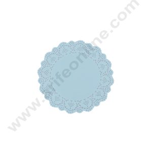 CAKE DECOR™ 4.5 inch Paper Doilies | Round Placemats | Decorative Accessories | Disposable Paper Mats - Sky Blue (100 pcs Pack)