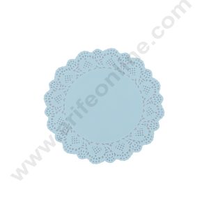 CAKE DECOR™ 5.5 inch Paper Doilies | Round Placemats | Decorative Accessories | Disposable Paper Mats - Sky Blue (100 pcs Pack)