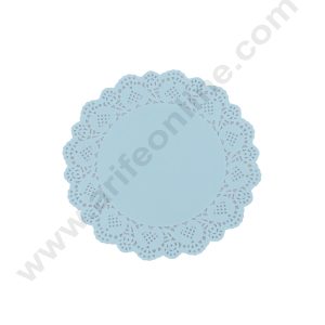CAKE DECOR™ 6.5 inch Paper Doilies | Round Placemats | Decorative Accessories | Disposable Paper Mats - Sky Blue (100 pcs Pack)