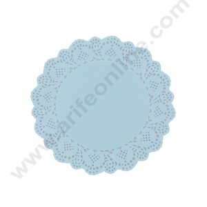 CAKE DECOR™ 7.5 inch Paper Doilies | Round Placemats | Decorative Accessories | Disposable Paper Mats - Sky Blue (100 pcs Pack)