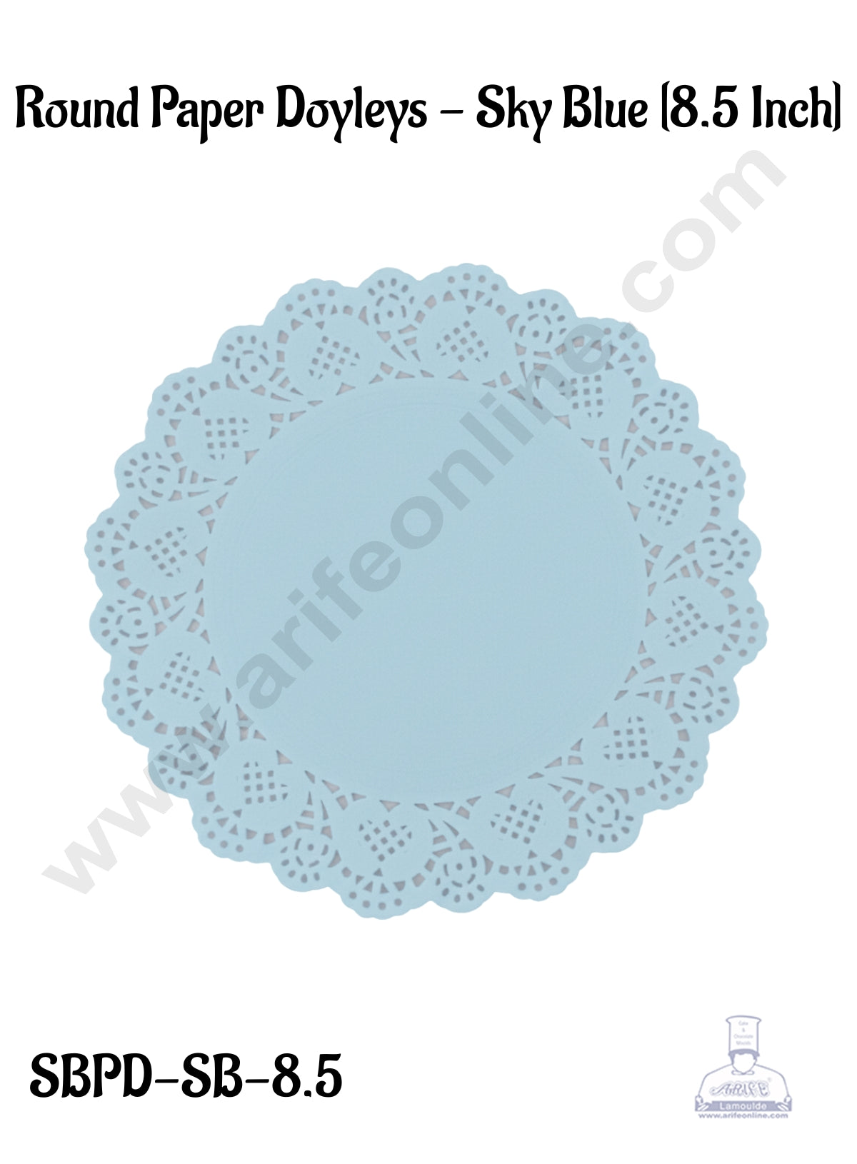 CAKE DECOR™ 8.5 inch Paper Doilies | Round Placemats | Decorative Accessories | Disposable Paper Mats - Sky Blue (100 pcs Pack)