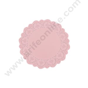 CAKE DECOR™ 5.5 inch Paper Doilies | Round Placemats | Decorative Accessories | Disposable Paper Mats - Pink (100 pcs Pack)