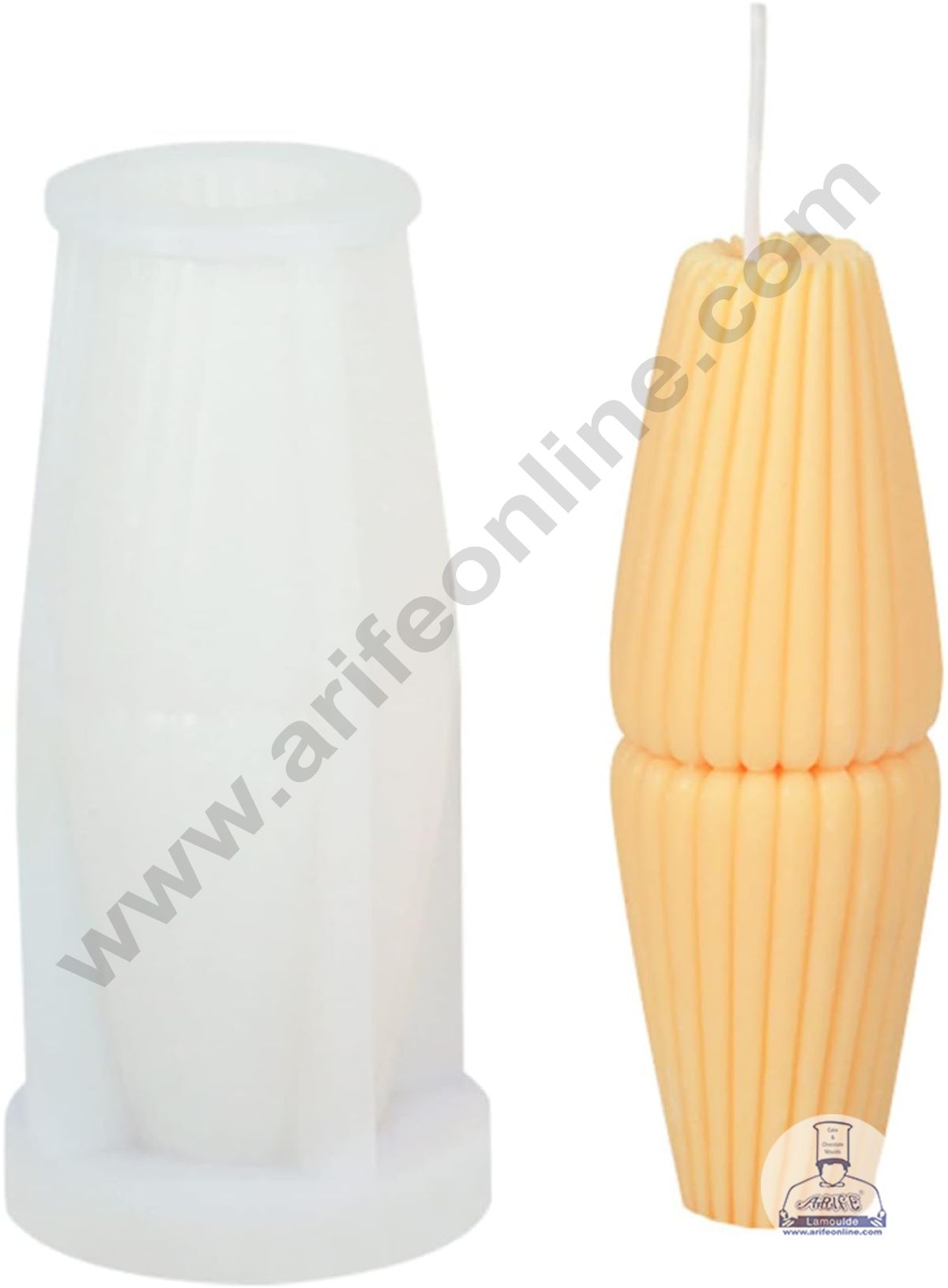 3D Silicon 1 Cavity Tall Twirl Candle Shape Silicon Candle Mould, Silicon Soap Mould (SBSP-DYF7000) - CAKE DECORβ’
