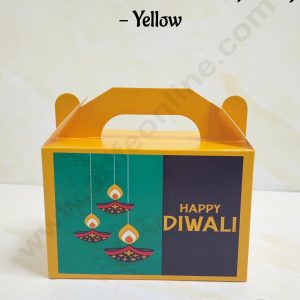 CAKE DECOR™ Diwali Themed 2 Jar Paper Bag - Yellow | 10 Pcs | SBPB-Diwali-Yellow|