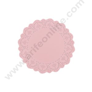CAKE DECOR™ 6.5 inch Paper Doilies | Round Placemats | Decorative Accessories | Disposable Paper Mats - Pink (100 pcs Pack)
