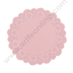 CAKE DECOR™ 8.5 inch Paper Doilies | Round Placemats | Decorative Accessories | Disposable Paper Mats - Pink (100 pcs Pack)