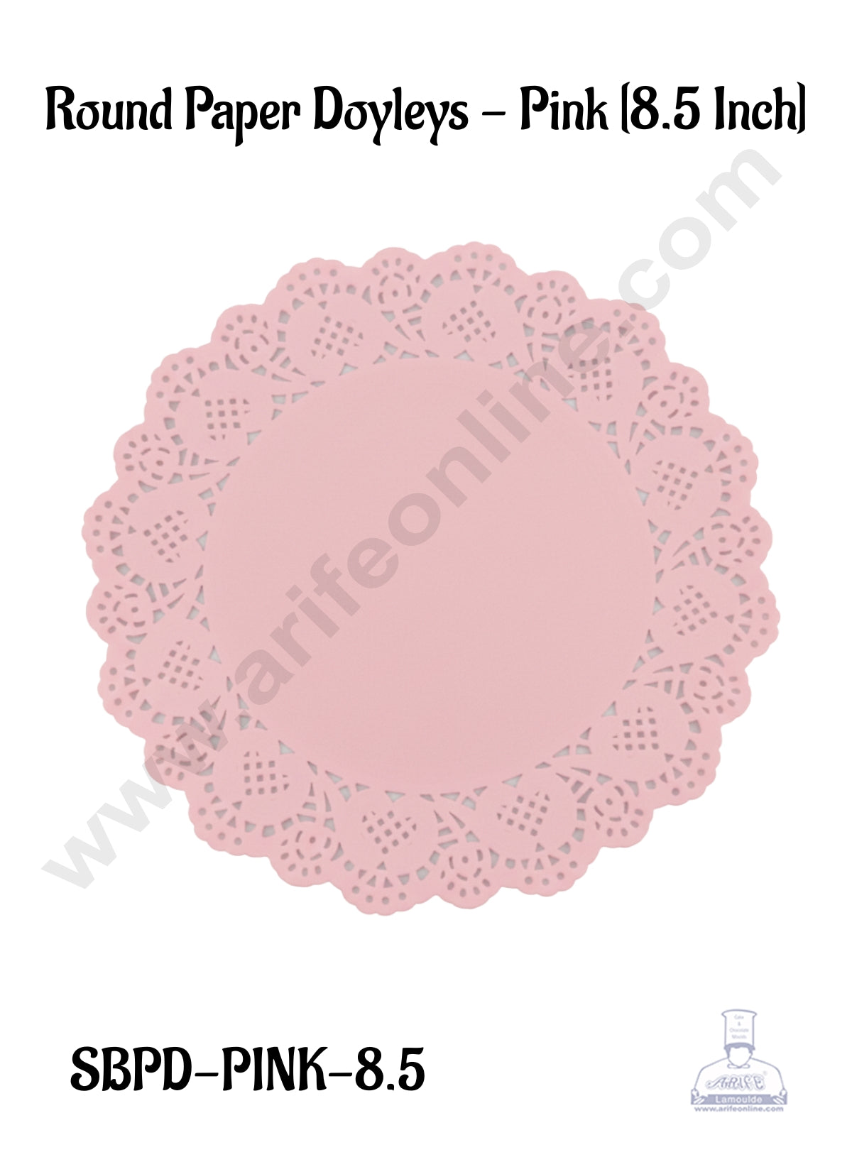 CAKE DECOR™ 8.5 inch Paper Doilies | Round Placemats | Decorative Accessories | Disposable Paper Mats - Pink (100 pcs Pack)