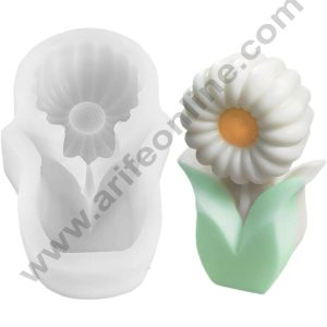 3D Silicon 1 Cavity Sunflower Plant Shape Silicon Candle Mould, Silicon Soap Mould (SBSP-DYF6508) - CAKE DECORβ’