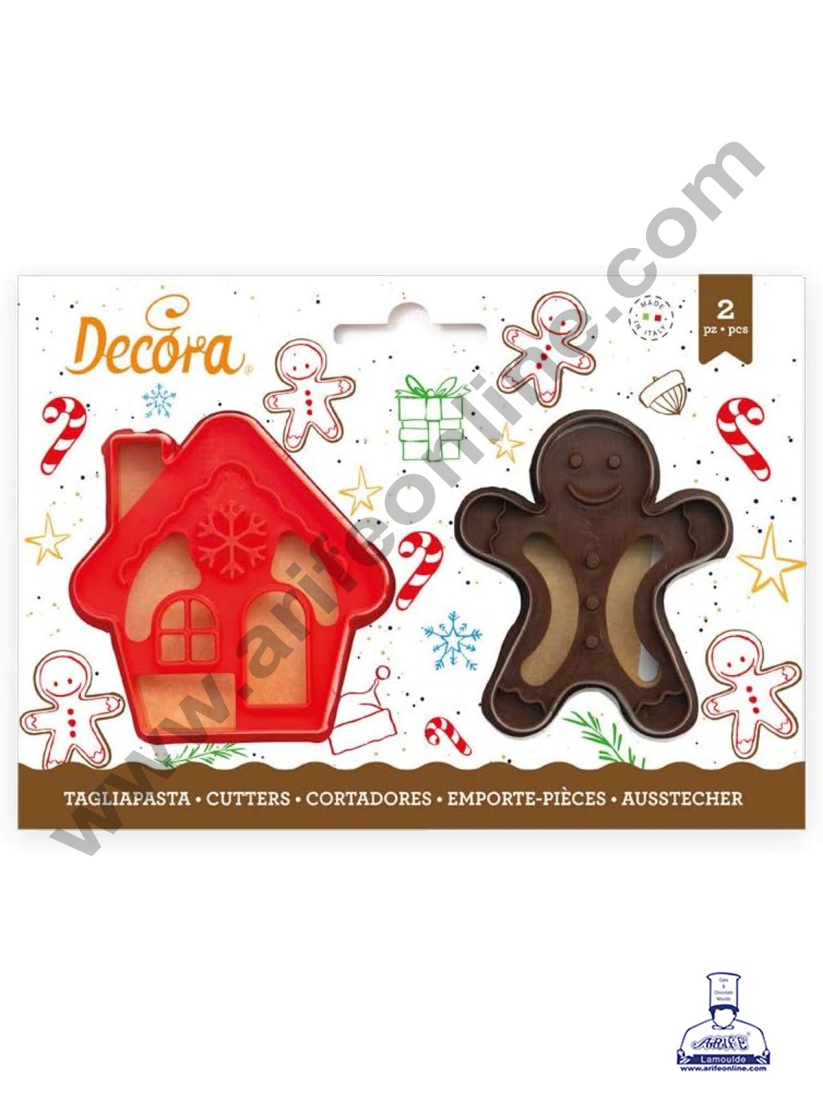 CAKE DECORβ’ 2 pcs Gingerbread Man & House Plastic cutter | Christmas cookie Cutter