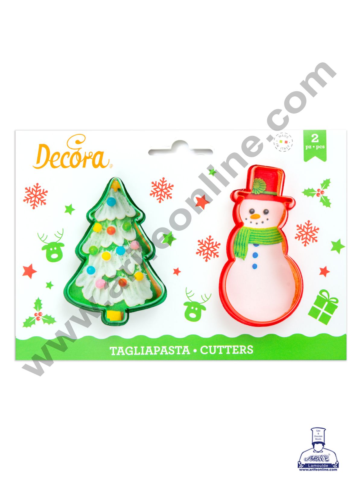 CAKE DECOR™ 2 pcs Snowman & Christmas Tree Cookie Cutter Set | Christmas cookie Cutter
