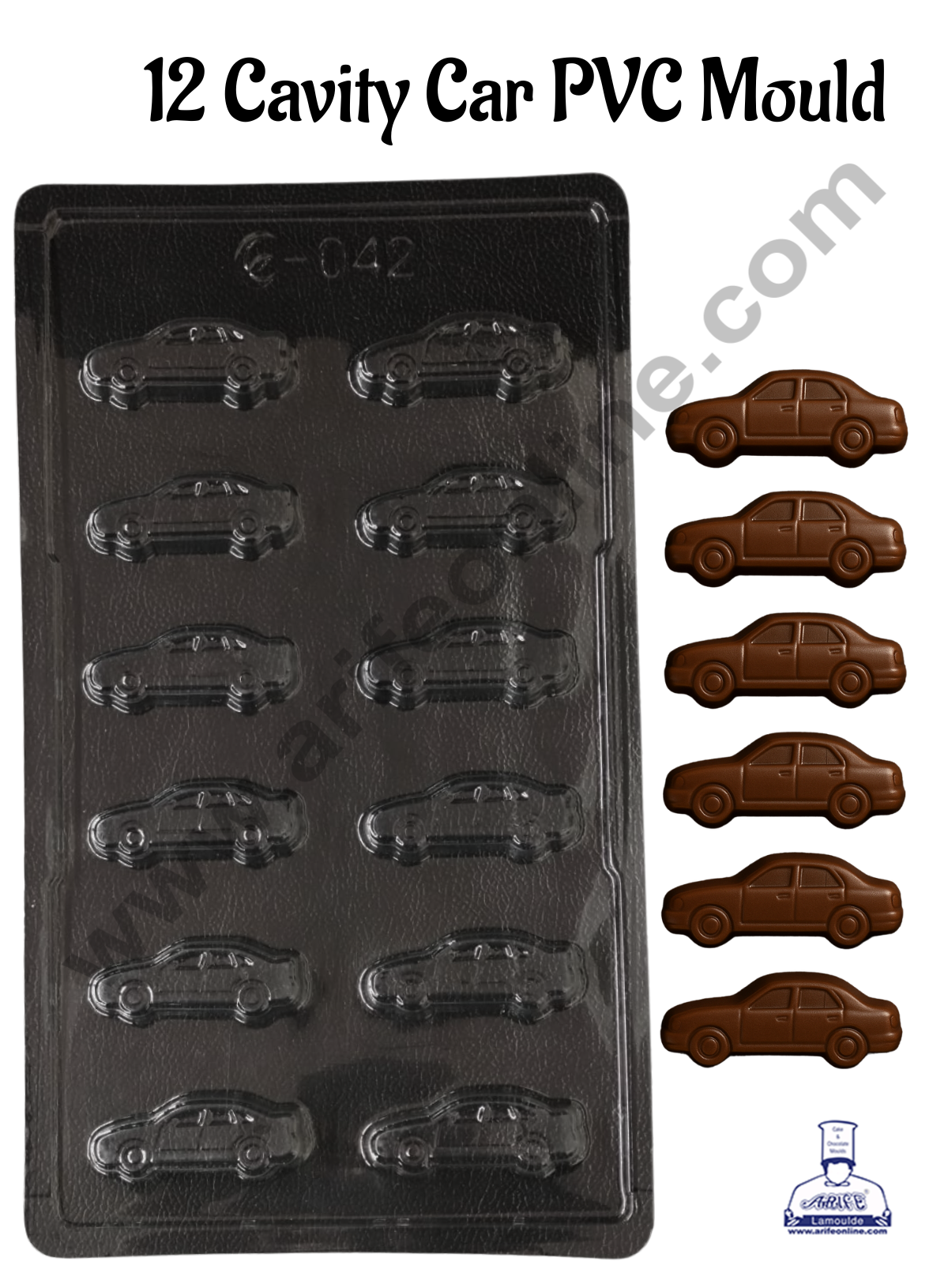 12 Cavity Car Shape Mould PVC Chocolate mould (1 pcs pack) E-042 - CAKE DECORβ’