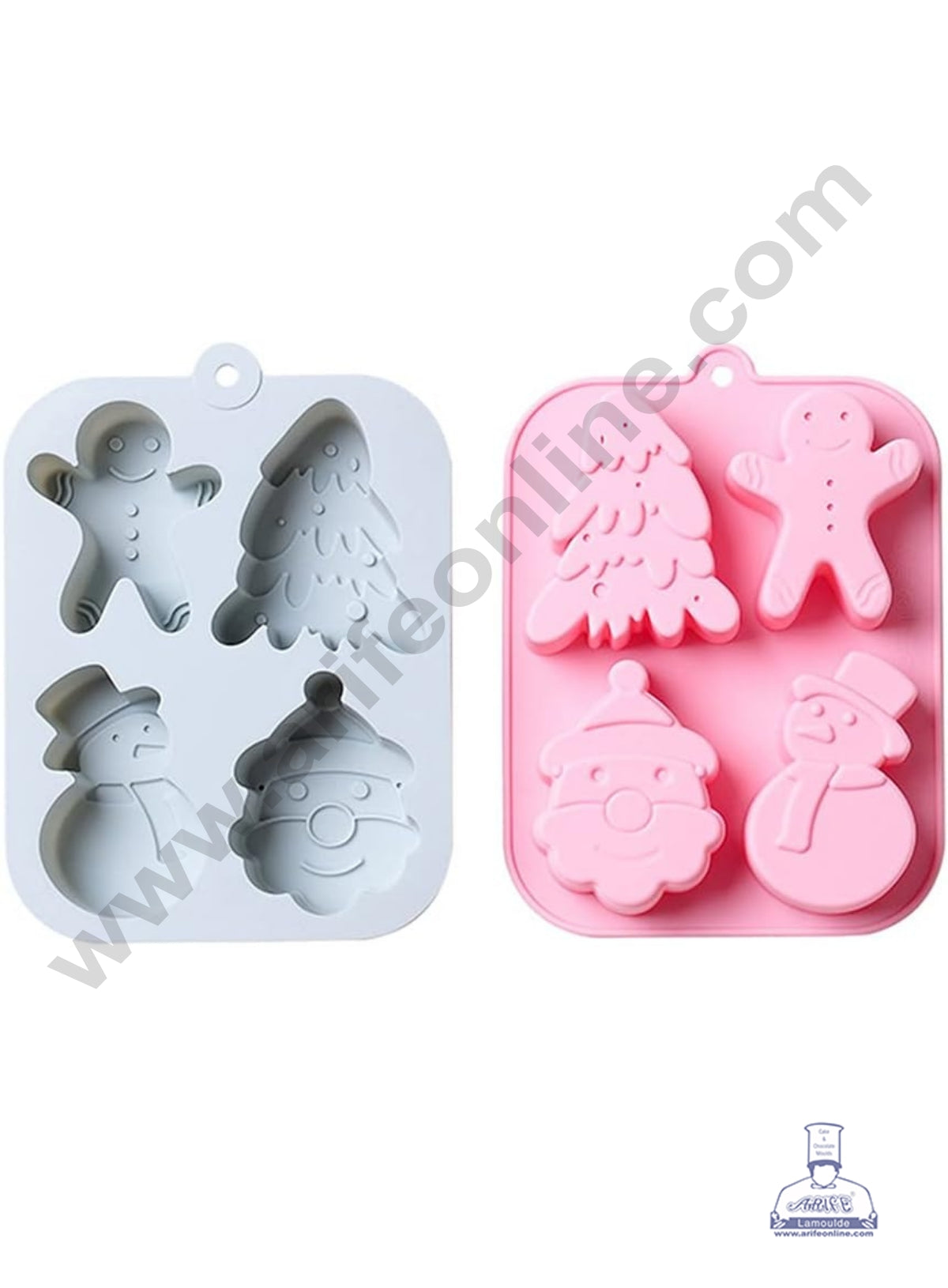 CAKE DECORβ’ 4-Cavity Christmas Character Silicone Chocolate Mold - G389