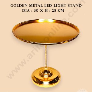 CAKE DECORβ’ Golden Metal Cake Tray with LED Light Rod Cake Stand | Dessert Stand | Cupcake Stand