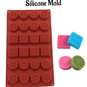 CAKE DECOR™ 24 Cavity Multi-shaped Silicone Mold | Jelly Mould | Soap Mould