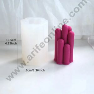 3D Silicon 1 Cavity Cylindrical Pillar Design Shape Silicon Candle Mould, Silicon Soap Mould (SBSP-DYF7010) - CAKE DECOR™
