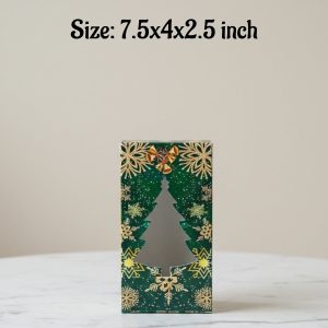 Christmas Small Plum Box - Green | Size:  7.5x4x2.5 inch | 10 Piece Pack - CAKE DECOR™