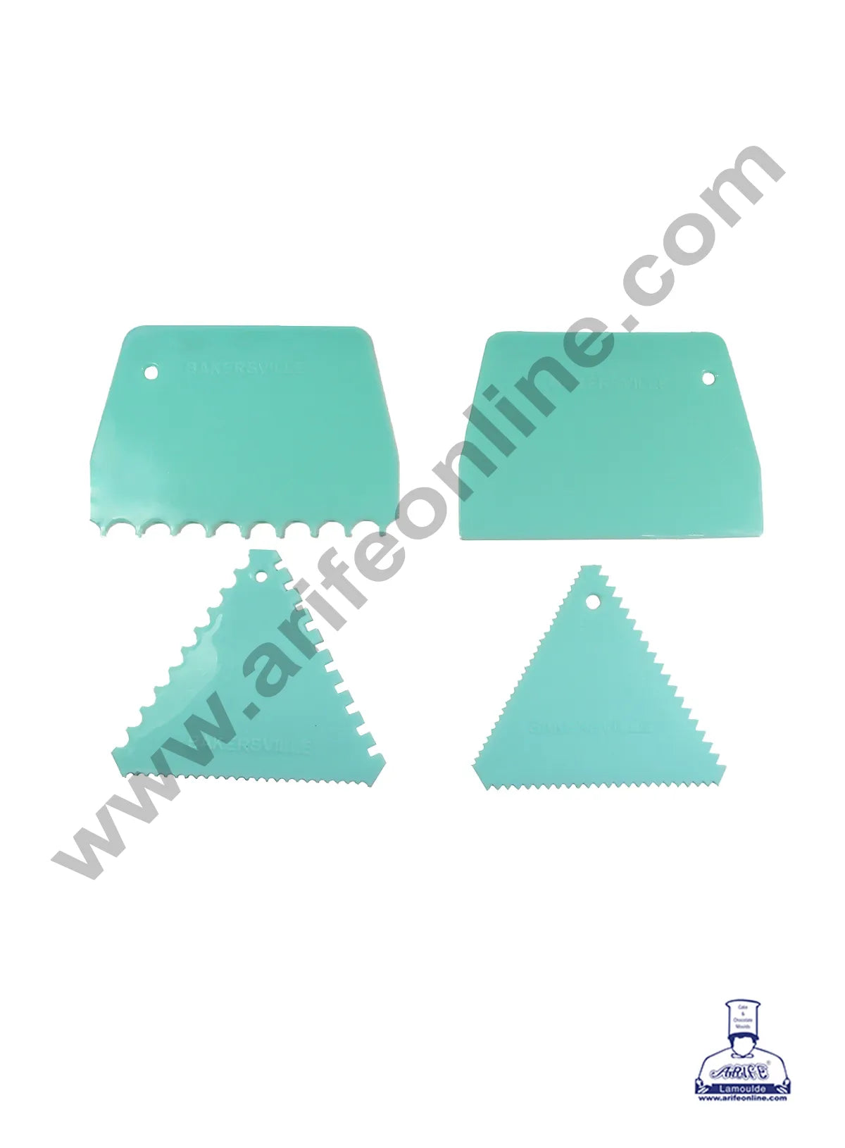 CAKE DECORβ’ 4pc Plastic Dough Scraper & Cake Decorating Tool Set | Fondant Smoother, Icing Spreader & Cutter