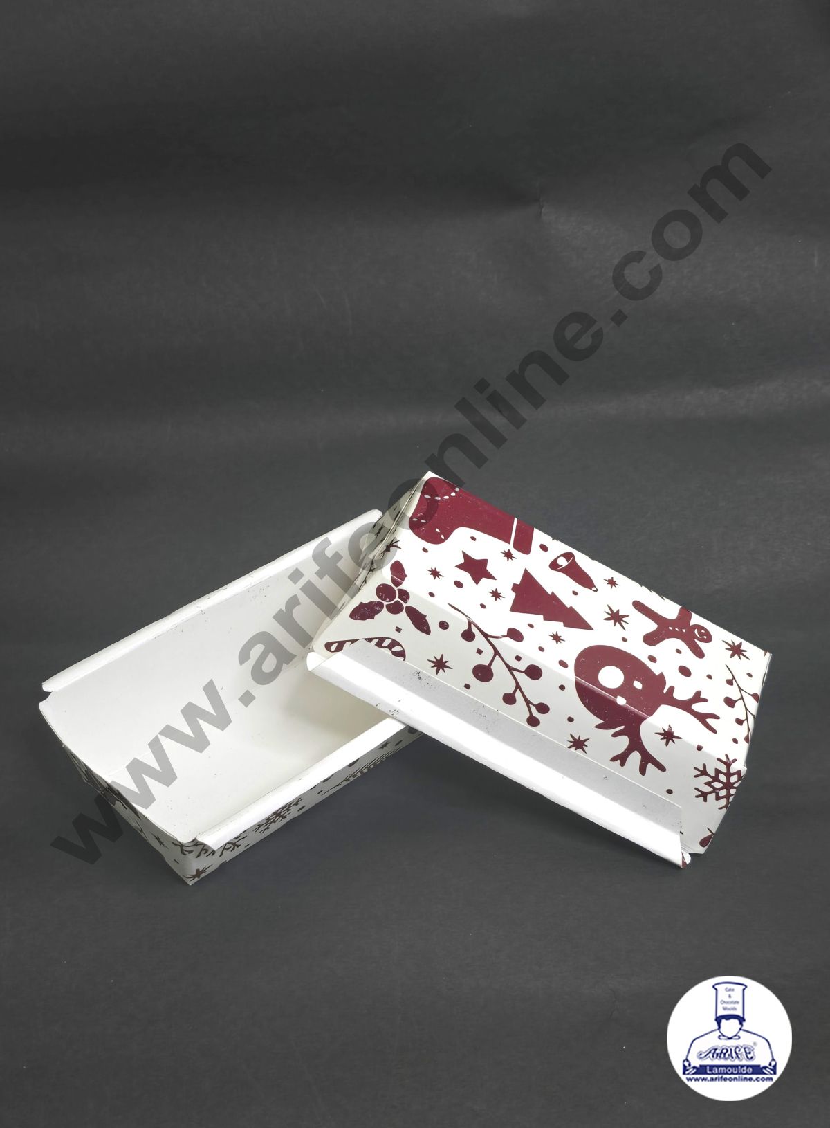 CAKE DECOR™ Bake & Serve Paper Baking Mould - Christmas Theme Plum Cake Mould (10 Pcs Pack)(Design -02)