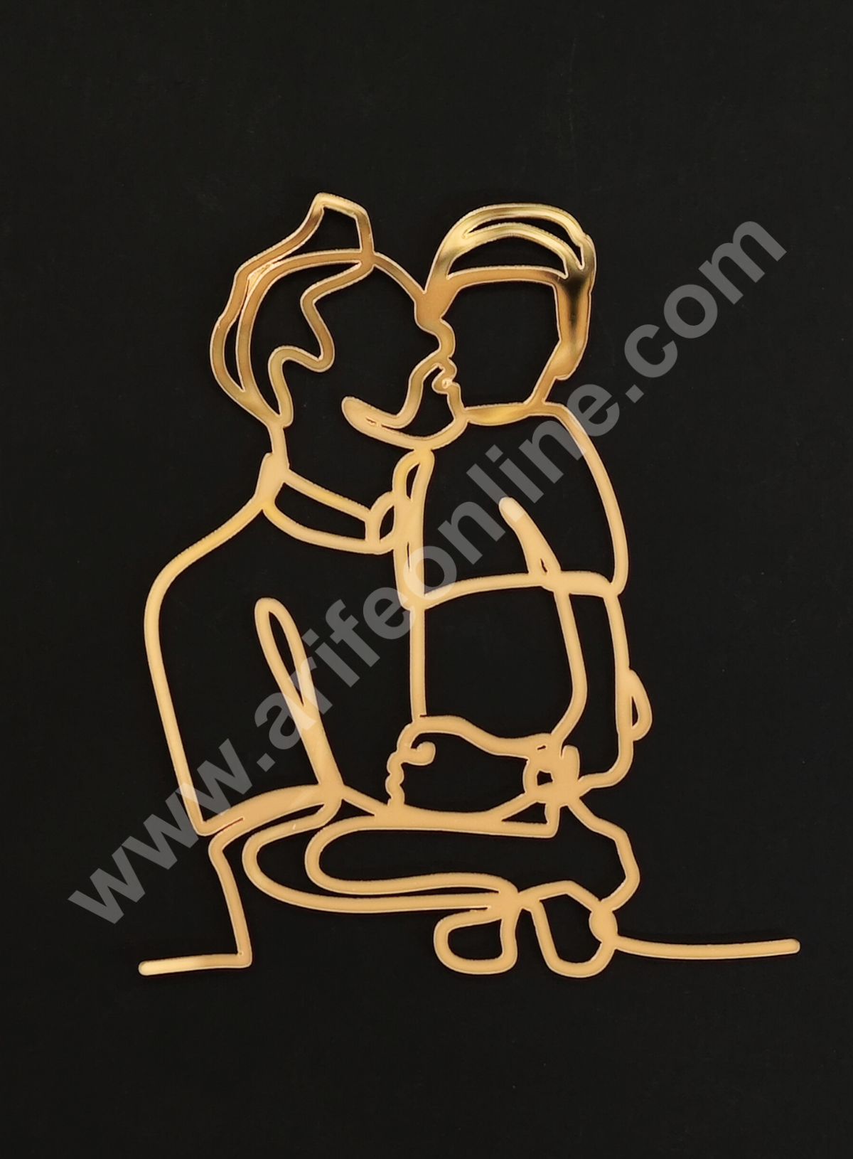 Fathers Day Father Son Duo Golden Acrylic Cake Topper - Cake Decor™