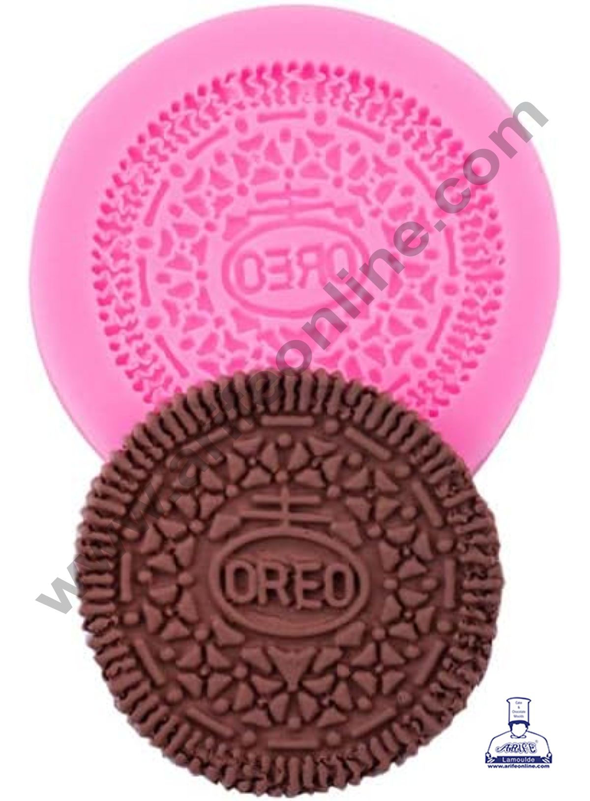 Cake Decor Silicone 1 Cavity Oreo Shape Pink Fondant Marzipan Mould