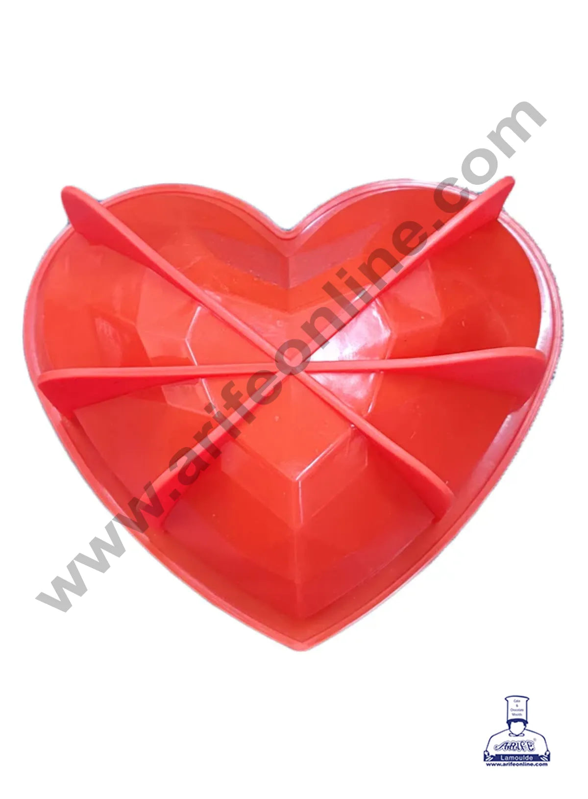 Cake Decor Silicon Deep Pinata Diamond Heart Cake Mould Silicon Moulds - Multicolor
