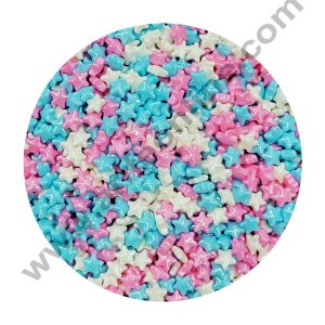 CAKE DECOR™ Sugar Candy - Heavy Multi Color Star White Pink Blue Sprinkles and Candy - 500 gm