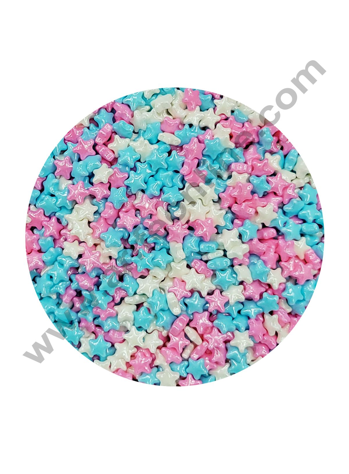 CAKE DECORβ’ Sugar Candy - Heavy Multi Color Star White Pink Blue Sprinkles and Candy - 500 gm