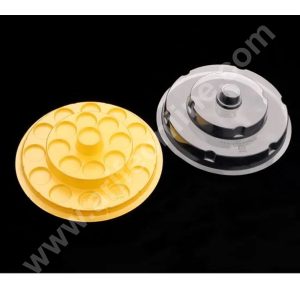 CAKE DECOR™ 21 Cavity PVC Golden Pyramid Round Box | Hamper box - 1 Piece