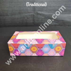 CAKE DECORβ’ 2 Cavity Brownie Boxes with Clear Window Traditional design | Brownie Carriers - 10 Pcs Pack