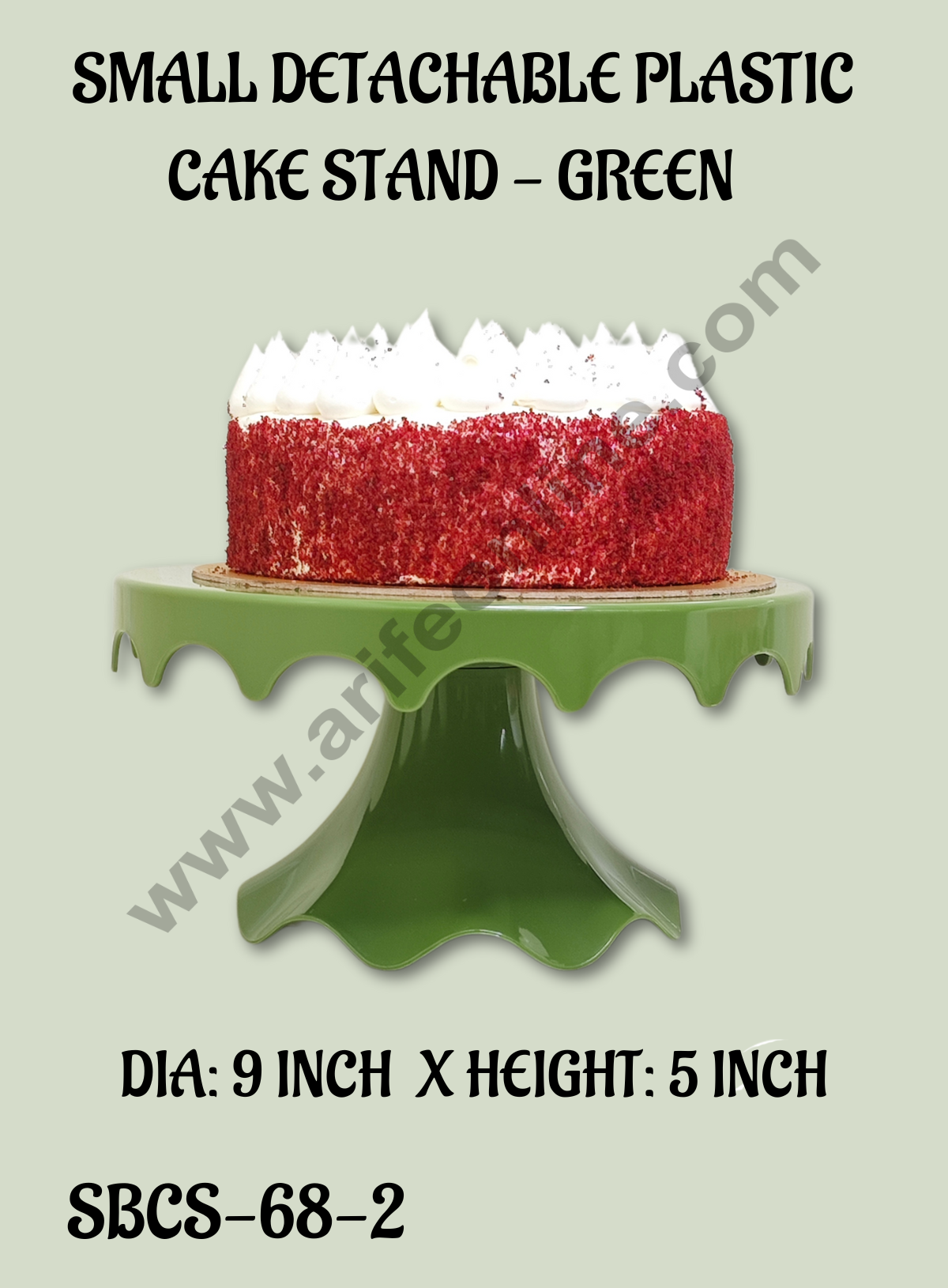 CAKE DECOR™ Small Detachable Plastic Cake Stand Drop Shaped | Cupcake Stand | Display Stand - Green