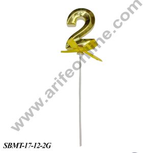 CAKE DECOR™ Plastic 3D Style 2 Number Cake Topper - 1 Piece