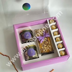 CAKE DECOR™ Platter Box for Dessert / Savoury | Chocolate Box Hamper Box with Lid 1 Pcs Pack - Purple