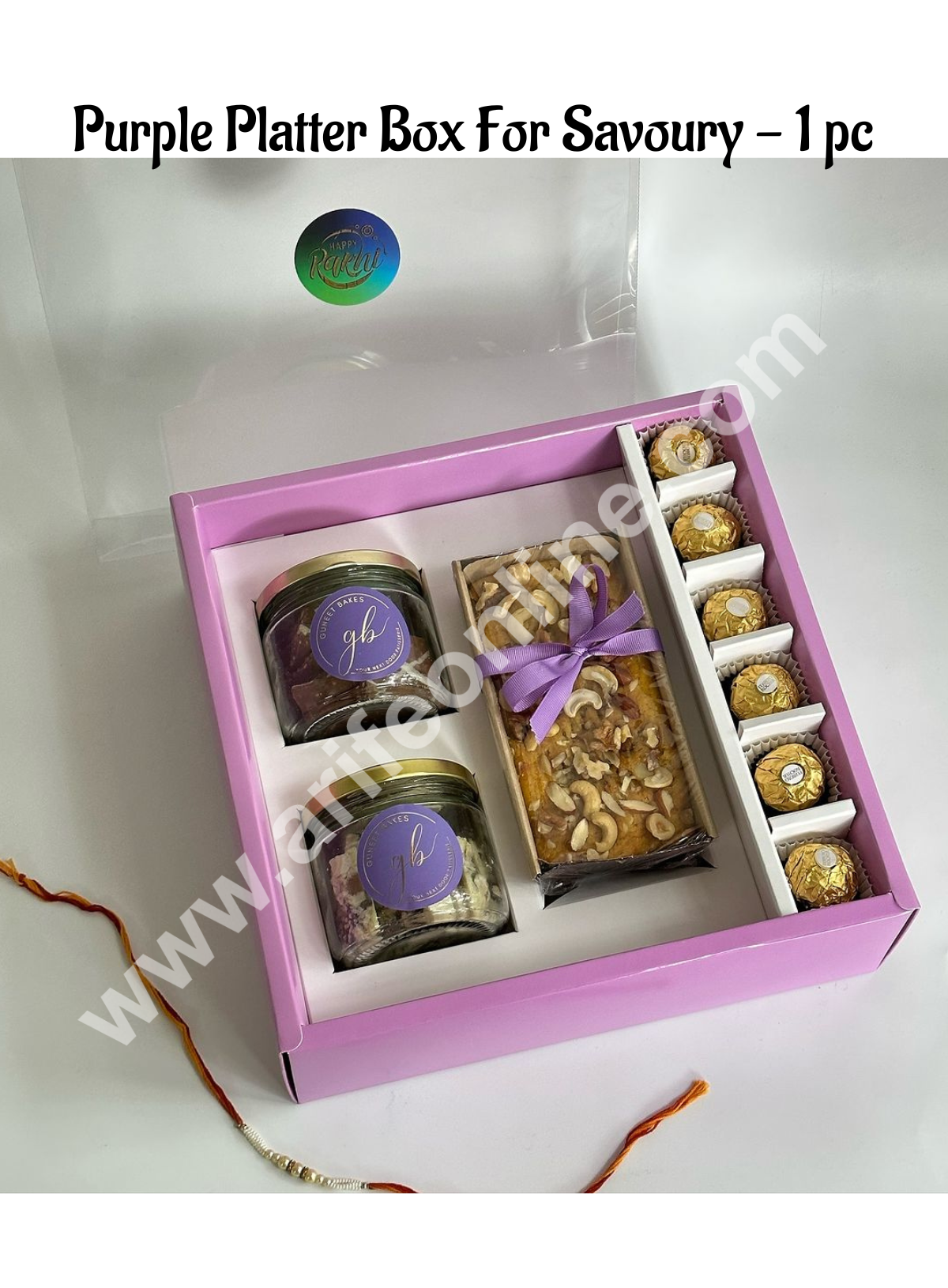 CAKE DECOR™ Platter Box for Dessert / Savoury | Chocolate Box Hamper Box with Lid 1 Pcs Pack - Purple