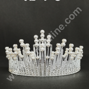 CAKE DECOR™ Birthday Cake Crown Chandelier Design Cake Topper Wedding, Cake Decoration For King, Queen, Prince & Princess Party Wedding Hair Accessories Silver