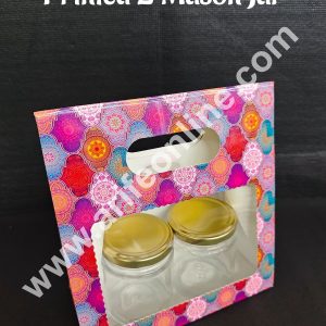 Cake Decor 2 Mason Jar Paper Carry Bags Multicolor Traditional Design - Medium (10 Pcs)